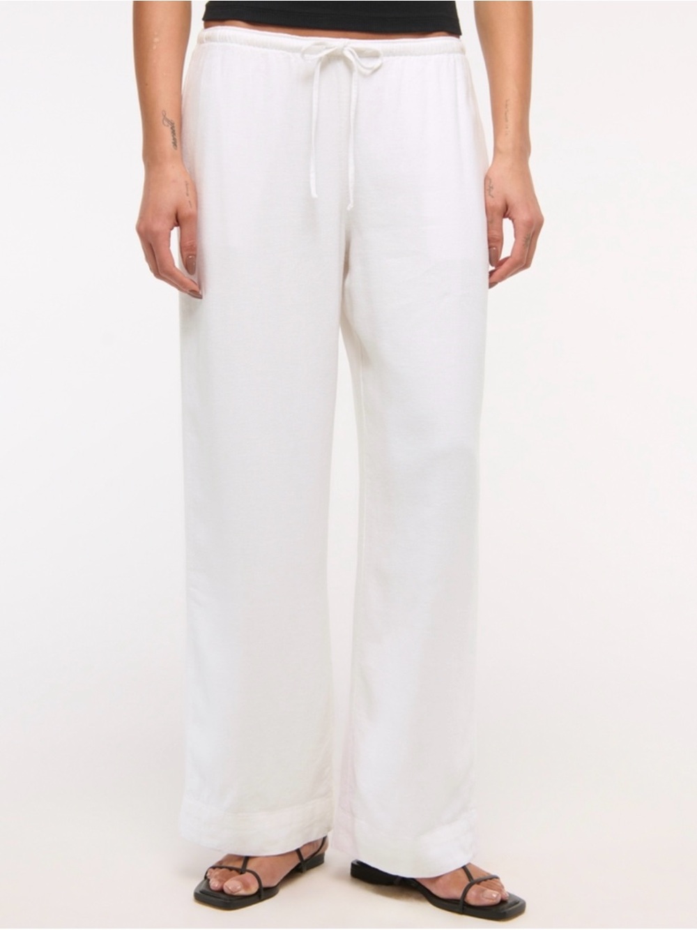 Abercrombie & Fitch women’s White Drawstring Linen pants - Picture 3 of 3